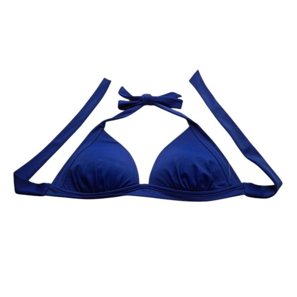 Arizona Jean Co Bikini Top Junior Large Blue Triangle Padded Ruched Summer Beach